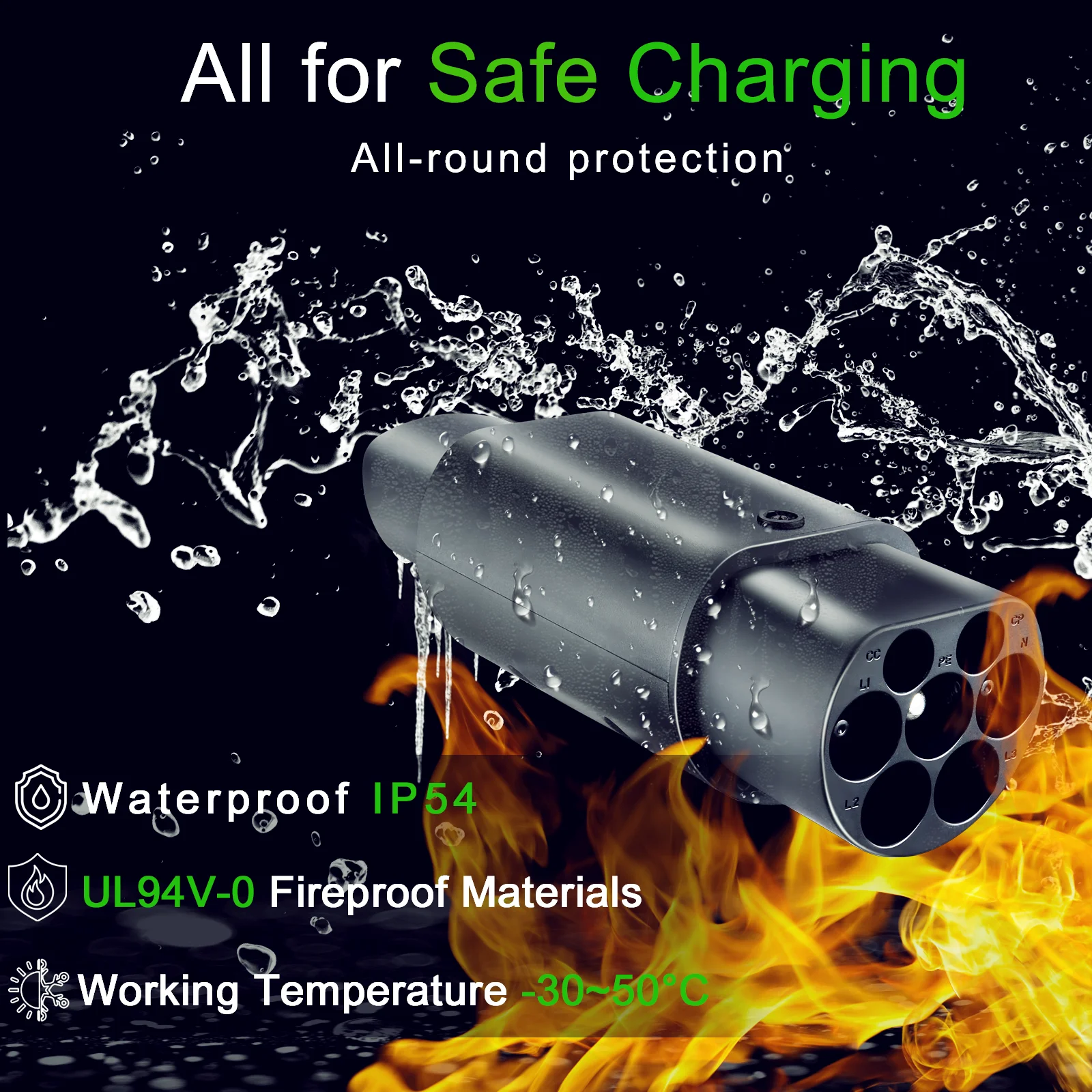 Адаптер GUWIEYG type 2-Tesla переменный ток кВт подходит для зарядного устройства 2 EV