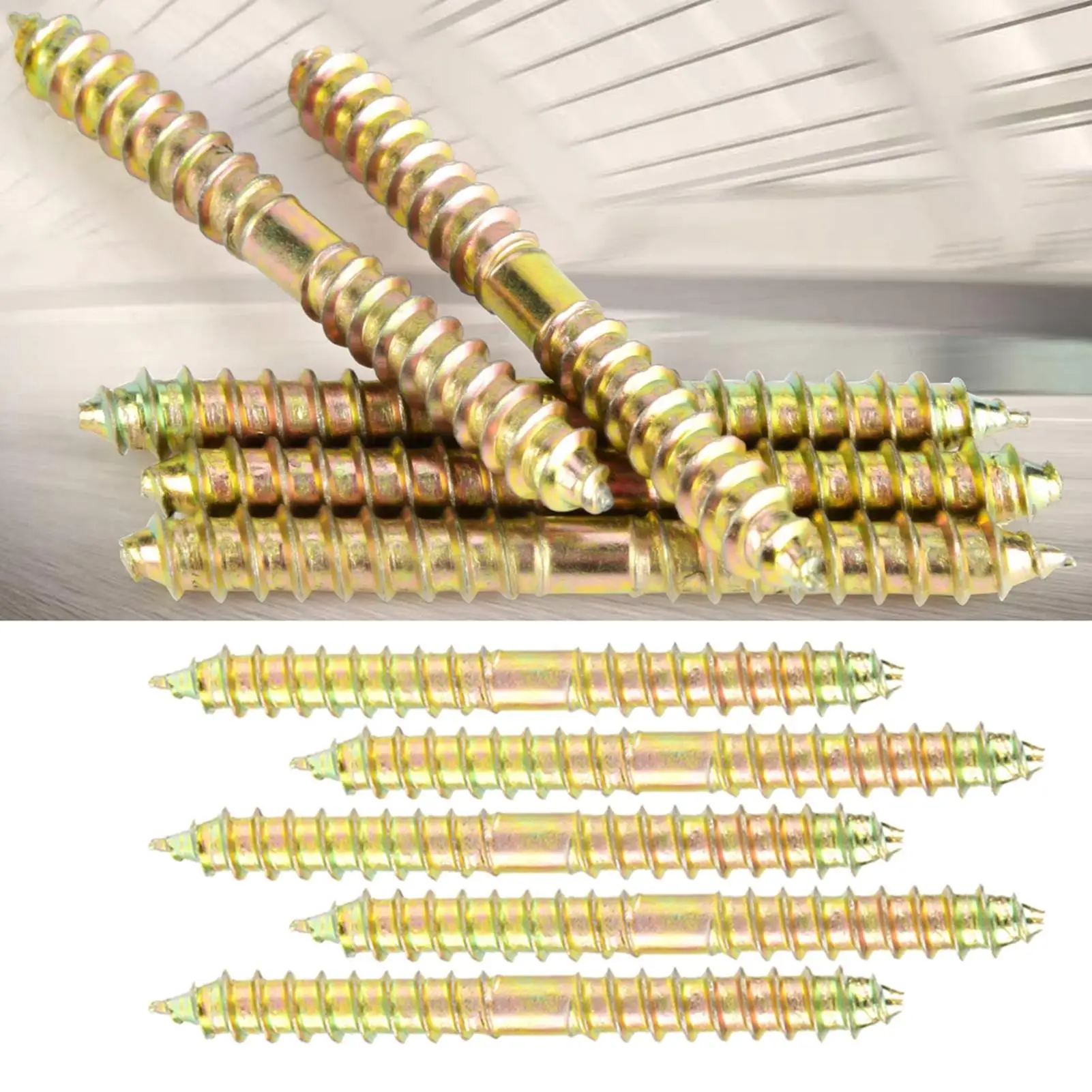10 шт. 6x60 мм оцинкованные железные дюбельные винты двухсторонние саморезы для