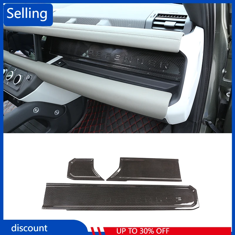 

For Land Rover Defender 90 110 20-22 Real Carbon Fiber Interior Central Control Instrument Panel Wordmark Panel Car Accessories