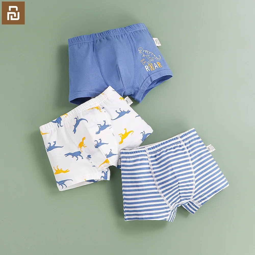 

3pcs Xiaomi Youpin Boy Pure Cotton Underwear Kids Boxer Briefs Teenager Underpants Soft Comfortable and Breathable Underwear