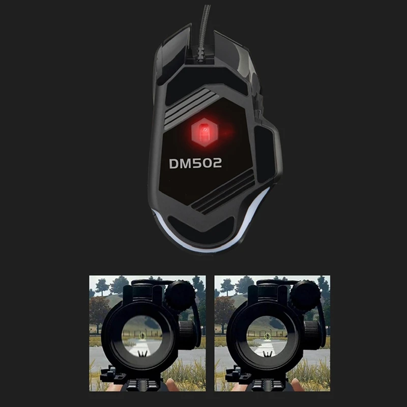 

Проводная игровая мышь DM502 для PUBG CSGO LOL, программируемая мышь, Спортивная Тихая эргономичная мышь, аксессуары для ноутбуков и ноутбуков