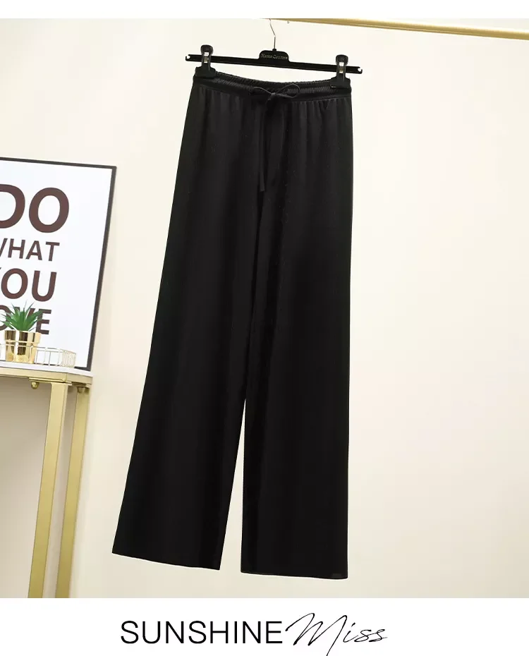 

women's straight pants loose thin high waist mask pants gym sweatpants stacked leggings