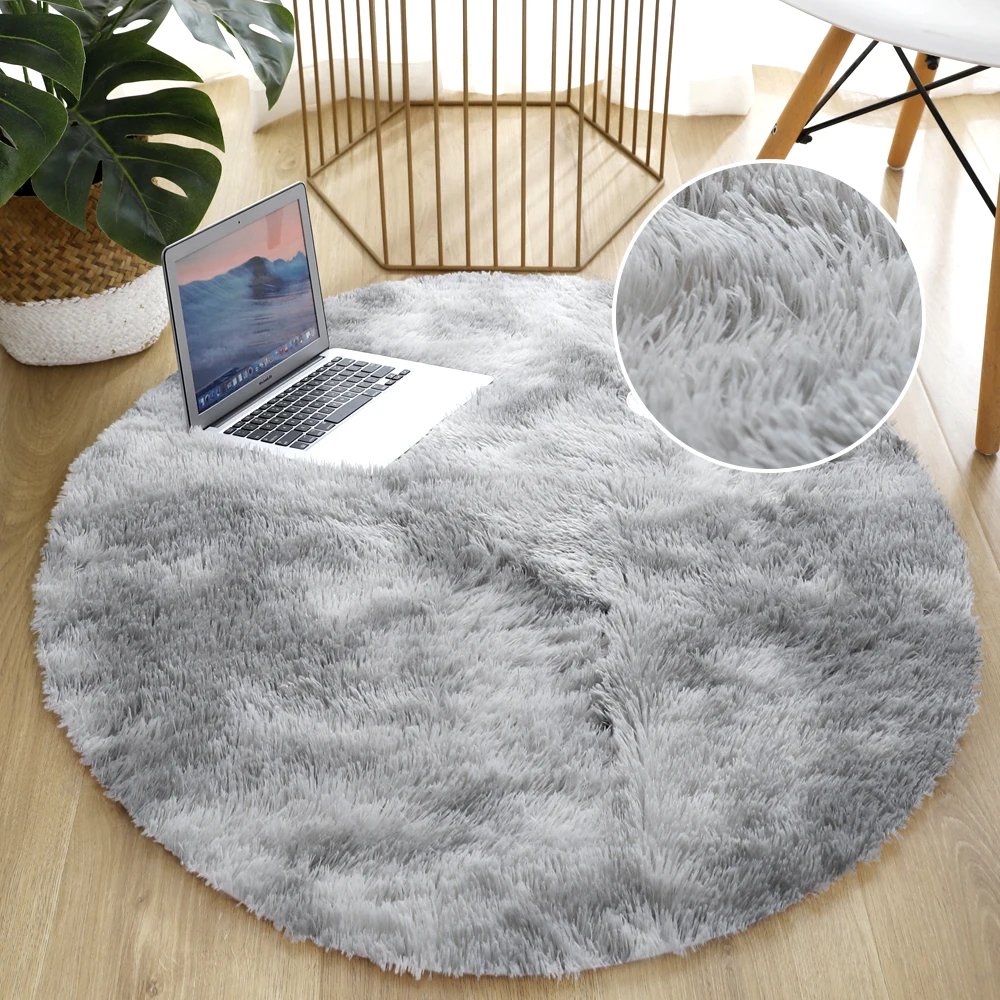

Round Plush Carpet For Living Room Anti-slip Fluffy Large Area Rug Thick Bedroom Decorative Carpets Floor Soft Rugs Lounge Rug