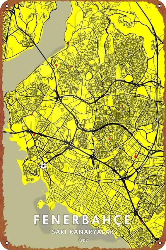 Физическая культура Финерbahce Плакат Знак Металлическая жестяная вывеска