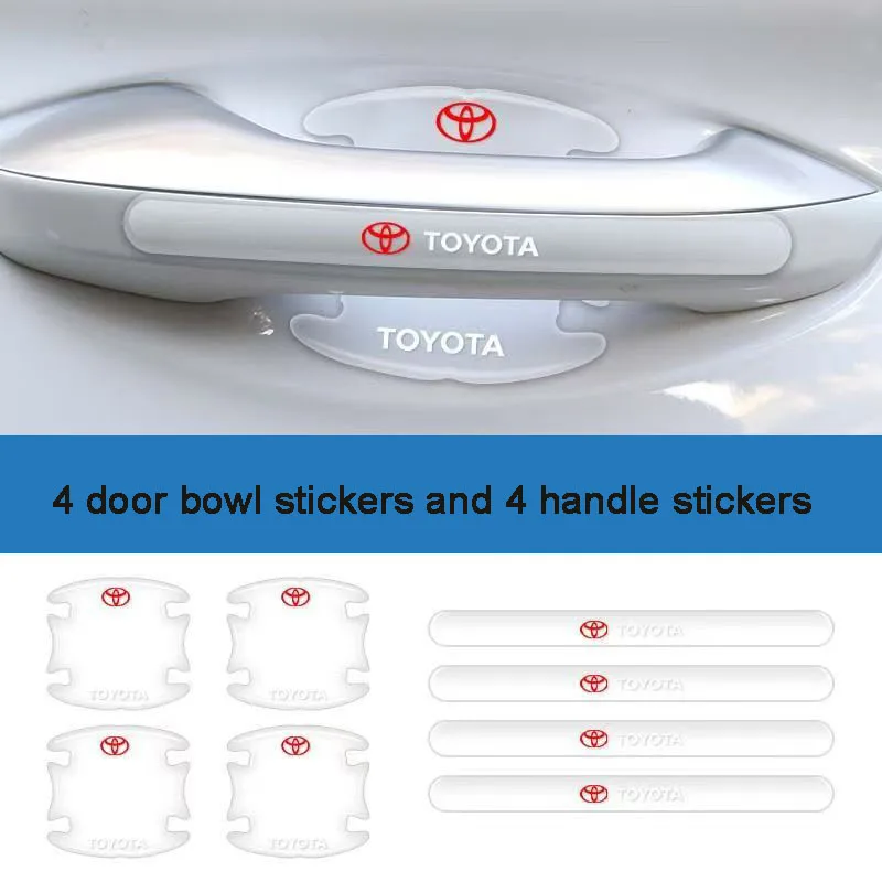 

Автомобильные аксессуары, защитная крышка чаши дверной ручки, прозрачная наклейка против царапин, для Toyota Corolla Prius Land Cruiser Rav4