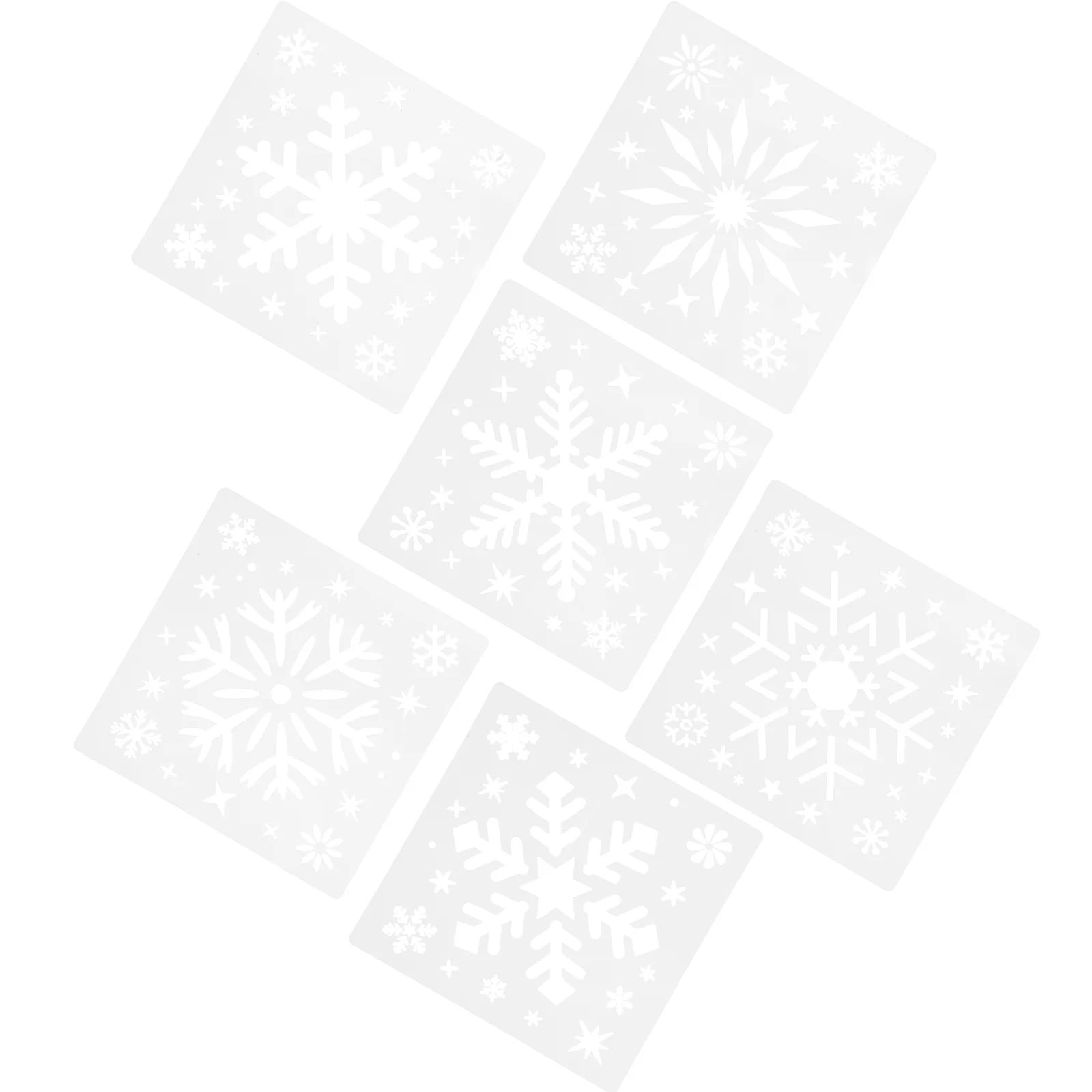 

6 Pcs Floral Drawing Stencil Crafts Template Templates Wall Painting Molds Classroom Stencils Plastic Snowflake