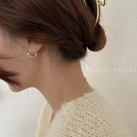 retro simple love earbutton female korean temperament street earrings 2022 new ins earrings gold heart hoop earrings women
