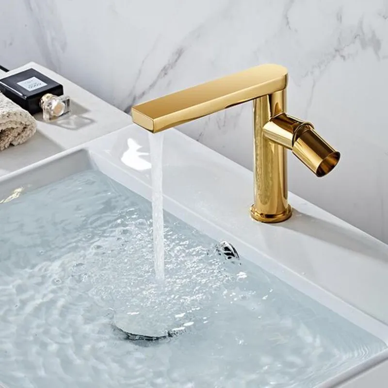 

Basin Faucet Black lacquer single hole faucet Nordic matte rotating hot and cold light luxury Faucet above counter basin XT855