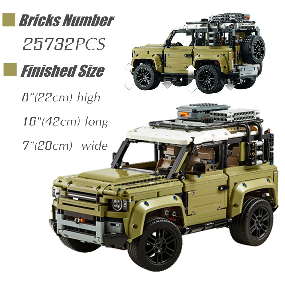 

High-Tech Block FIT 42110 SUV car Land Supercar Rovers Off-Road Defenders Model Building Blocks Bricks Toys for Kids Boys Gift