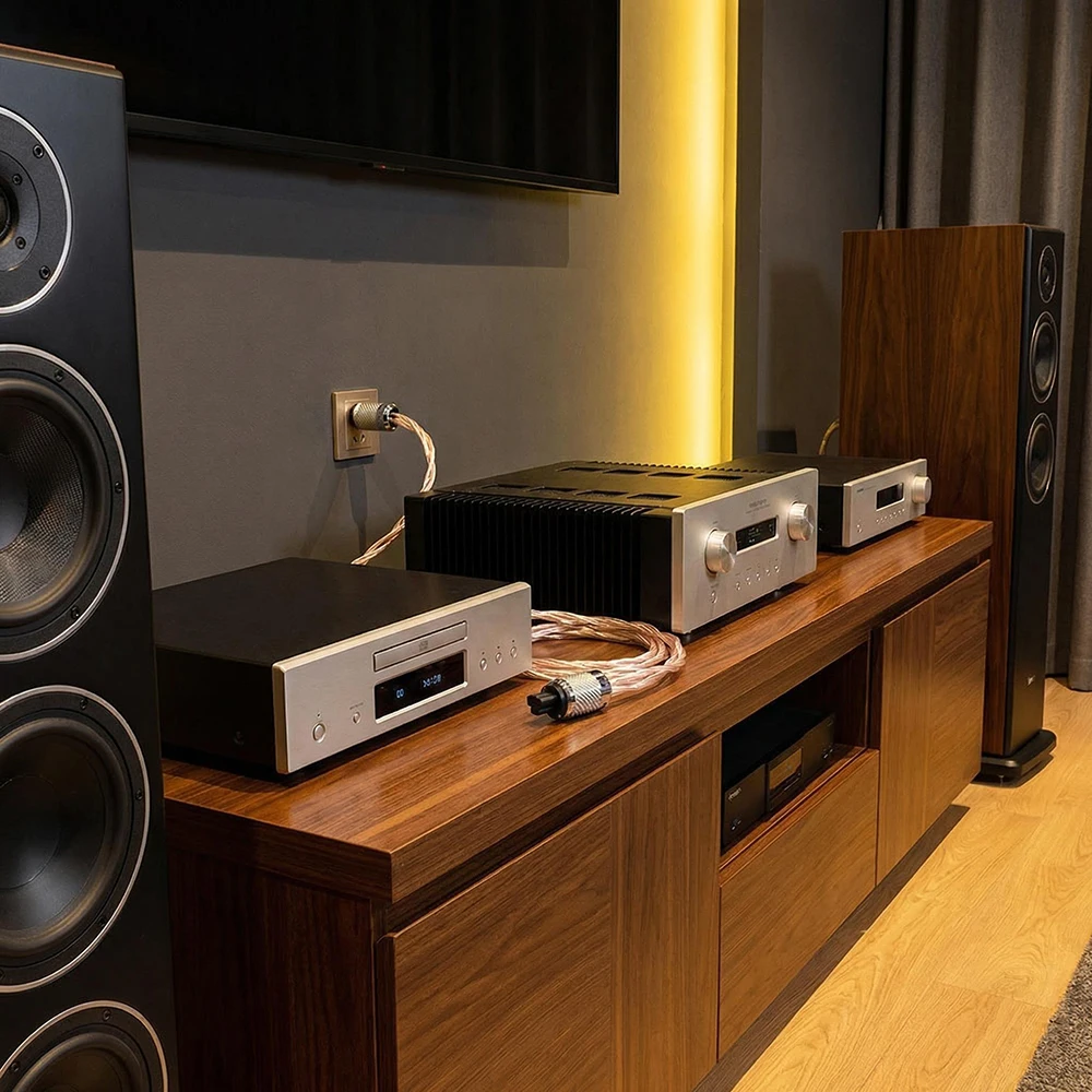 Фото Кабели питания Aouyade12 core 7N OCC HIFI для аудиоустройств, кабели для подключения переднего и заднего блоков декодера, кабели для подключения блока усилителя. №3