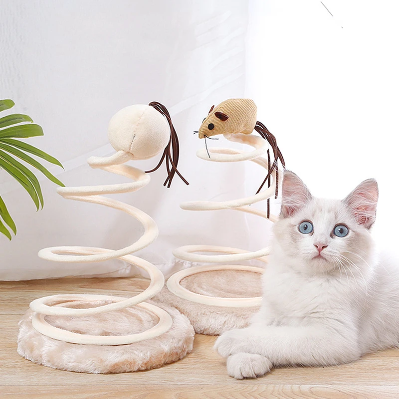 

Pet Cat Turntable Toy Simulation Mouse Scratching Plate Spring Cat Plush Mouse Ball Play Toys Scratcher Plate Pets Gatos New