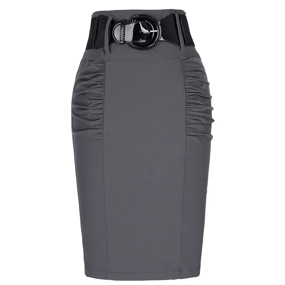 

KK Womens Skirts 50s Retro Vintage High Stretchy jupe Woman Short Work Pencil Skirt Sexy Summer Bodycon Midi Skirts Office Skirt