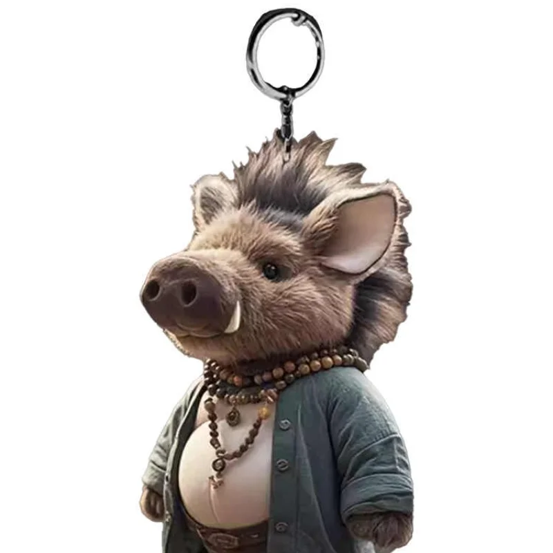 Фото Черный миф: Wukong физический окружающий Bajie Pig Bajie кулон плюшевая кукла модель брелок автомобиль маленький кулон автомобильный ключ игрушка на день рождения №4