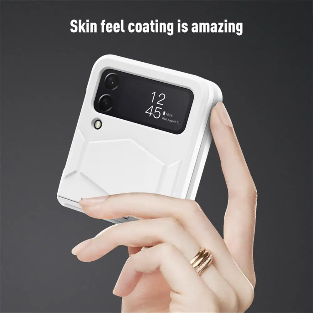 For Samsung Galaxy Z Flip 4 3 Case Luxury Skin-friendly Matte Folding Hinge All-inclusive Shockproof Protection Hard Back Cover