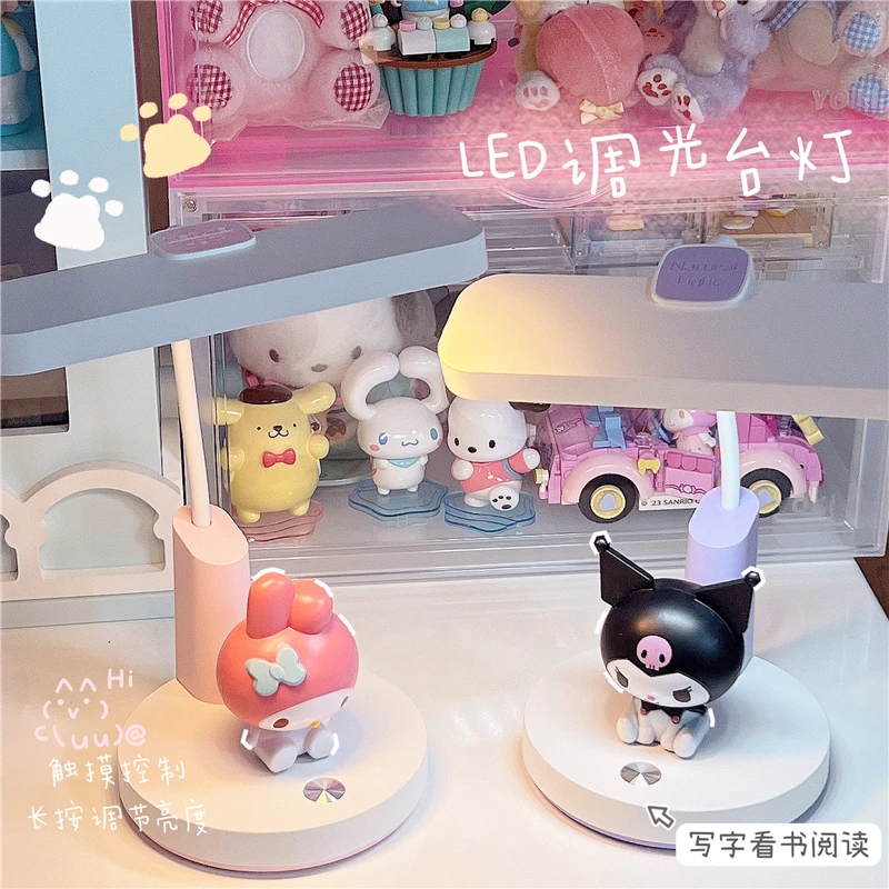 

Sanrioed Anime Kawaii My Melody Cinnamoroll Kuromi kt Desktop LED Night Light Table Lamp Bedroom Bedside Lamp girl child gift