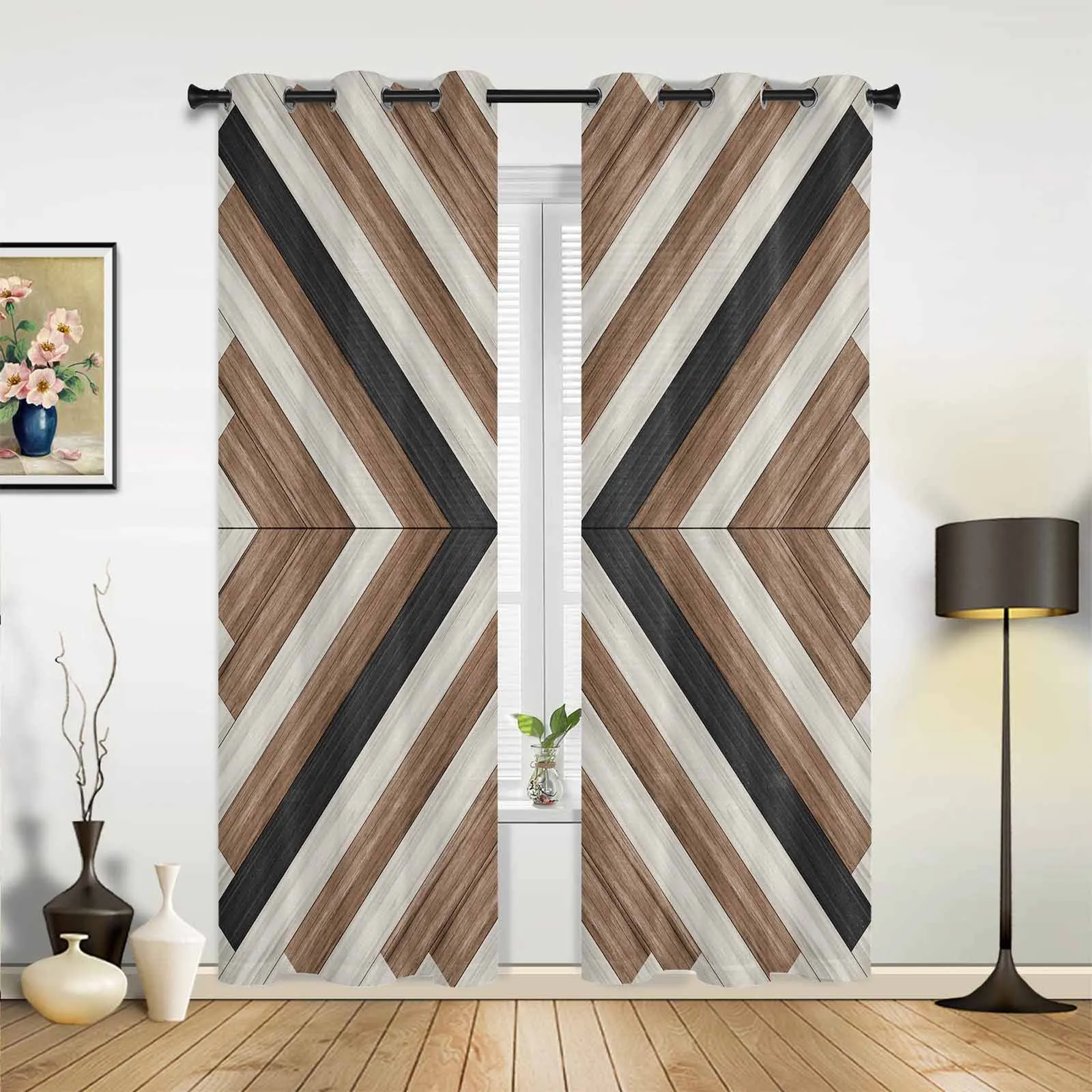 Ацтекские богемные деревянные текстурные современные оконные шторы для