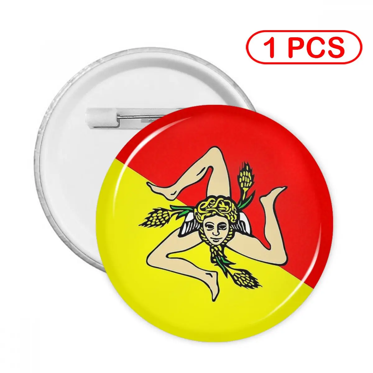 

Italy Flag Sicilia Flag Pins Creative Brooch Jewelry Decor Metal Pin Badge Girl Child Broche Button Clothes Gift