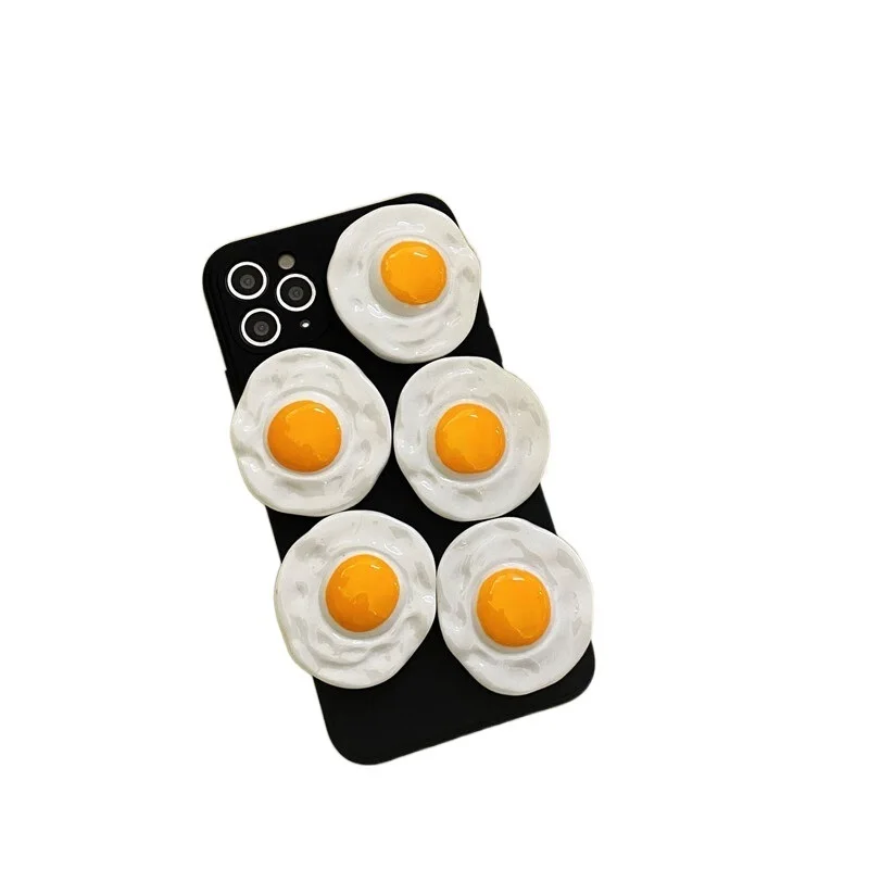 

Solid Poached Egg Phone Case For iPhone 13 Pro Max 11 12 XR XS Max X 7 8 Plus Shock Proof Angel Eyes Phone Back Cover
