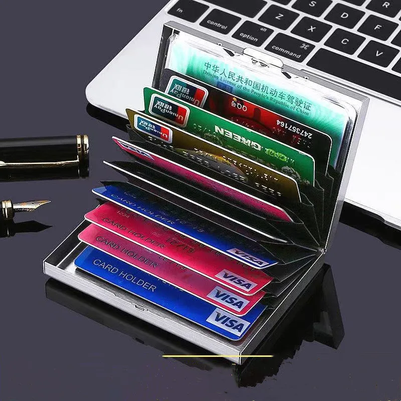 10 Card stainless steel bank card credit card box card holder metal card bag organ card bag business card box