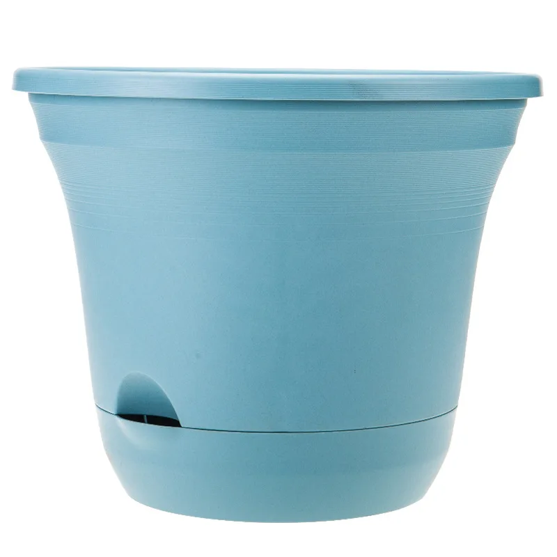 

Lazy flower pot automatic water Flowerpot absorption indoor with tray-free watering plastic round gallon green dill special larg