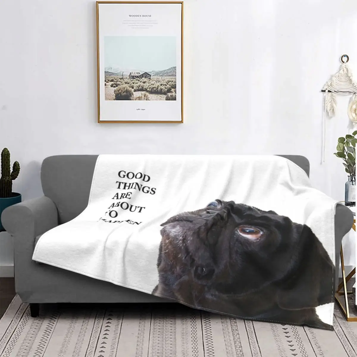 

Хорошие вещи-Manta de Pug, cubrecama, funda de cama a cuadros, manta double, pickick