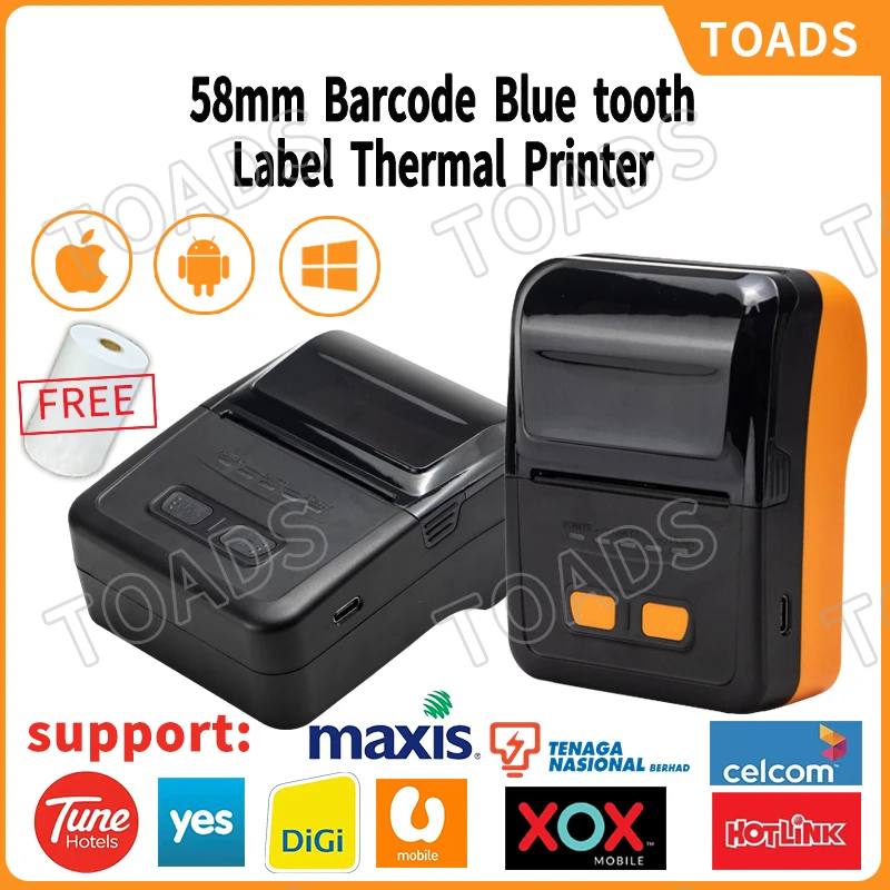

Portable Mini Rceipt Printer With USB & Bluetooth Interface Wilress Connected With Mobile Phone & Computer Mini Thermal Printer