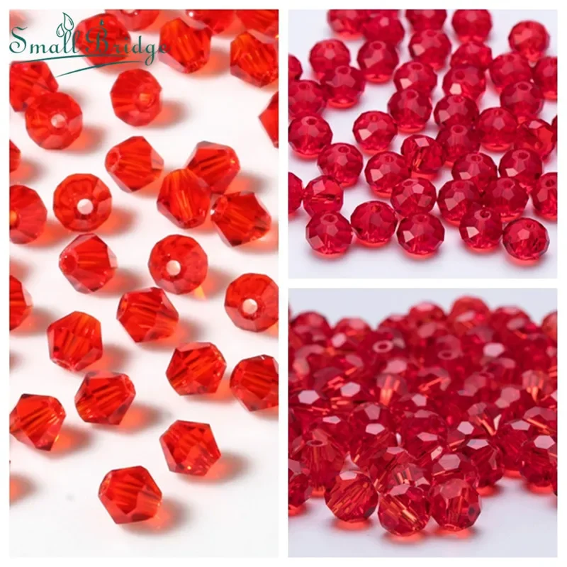 Граненые бусины из биконов 3/4/6/8 мм красные в Чехии Круглые стеклянный шарик дюйма