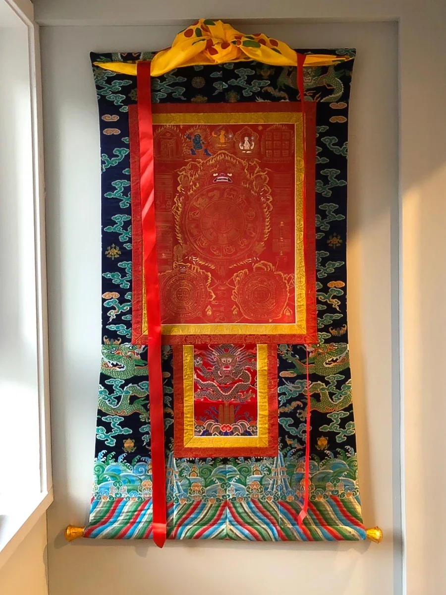 Ручная роспись Тханка Манджушри Багуа Дашен Непал входная картина гостиная офис