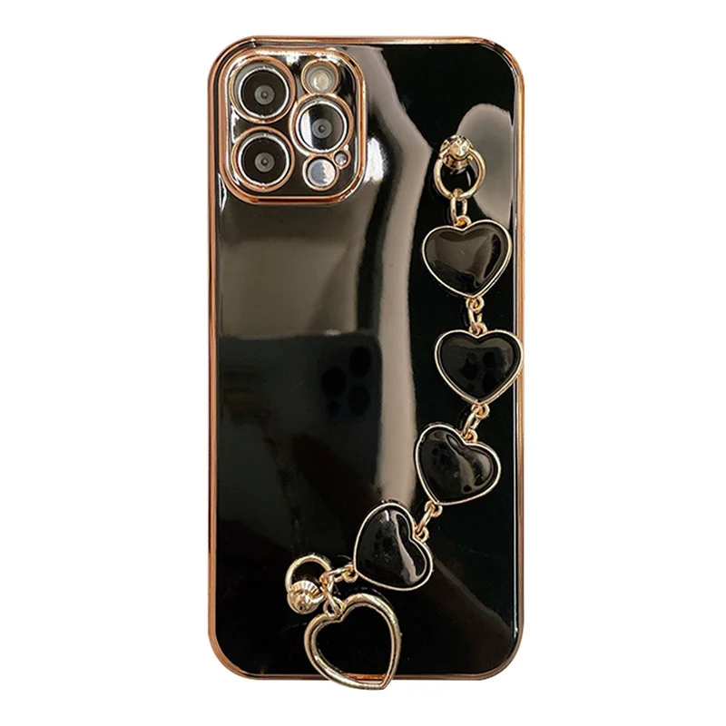 Мягкий защитный чехол для iPhone роскошный с милым сердцем подходит 11 Pro max 12 Mini x XS XR |