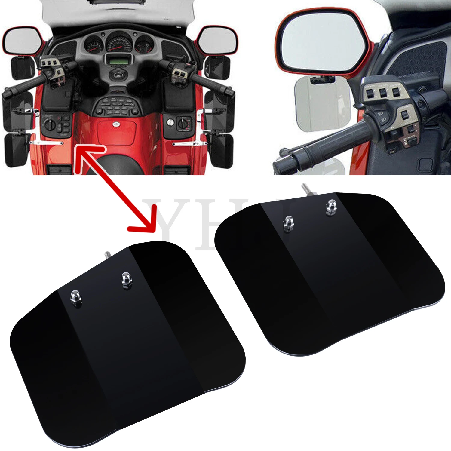 Зеркало заднего вида Air Wing для мотоцикла Honda Goldwing GL1800 2011-2017 F6B 2013-2017 черное