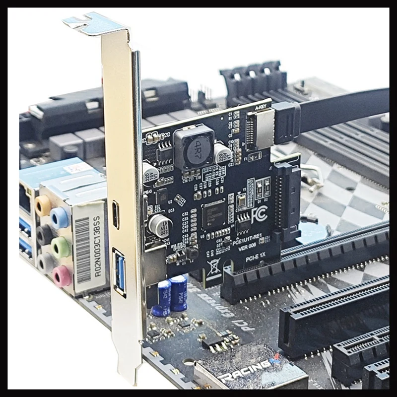 Фото Новый! !PCI-E 1X к USB3.2 GEN1 USB-A+Type-C+TYPE-E Передняя карта адаптера Pcie к Type-C Type-E USB3.2 Карта расширения 5 Гбит/с №2