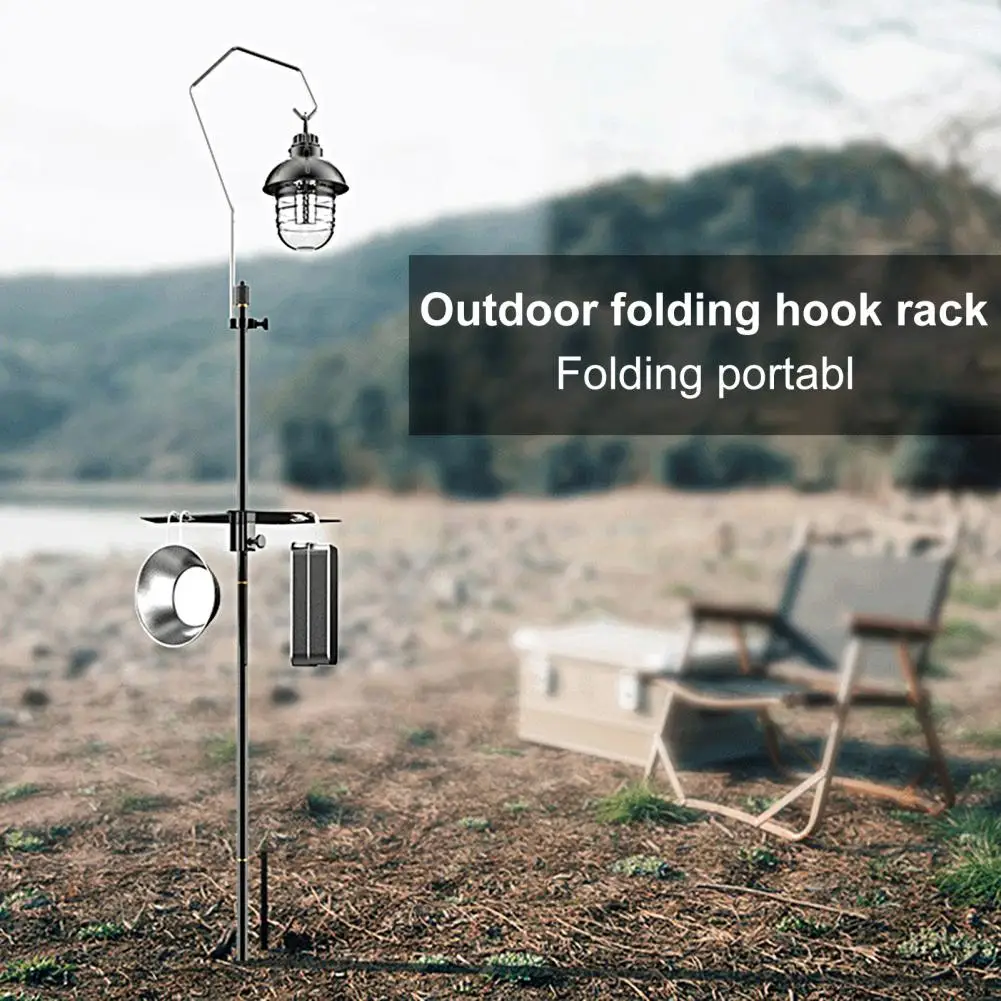 

1 Set Detachable Aluminum Alloy Hanging Lamp Simple Installation Universal Light Stand Outdoor Storage Rack for Outdoor