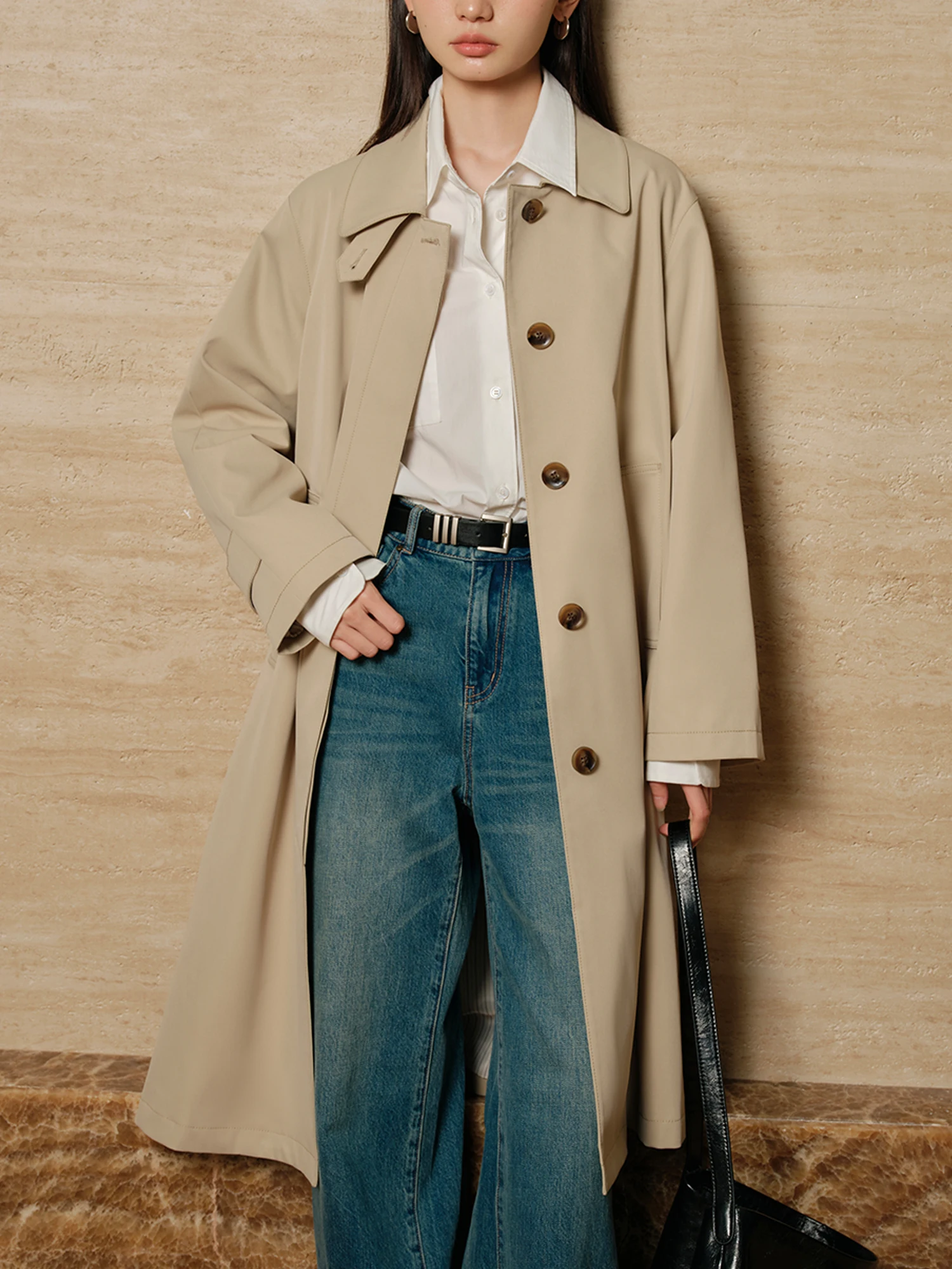 ZIQIAO маленького размера Ранняя Осенняя Черная Женская средней длины Стильная