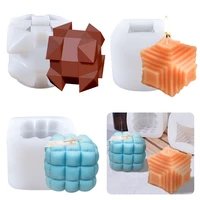 diy handmade products 3d irregular three dimensional magic cube candle silicone mold aromatherapy gypsum cake mold resin molds