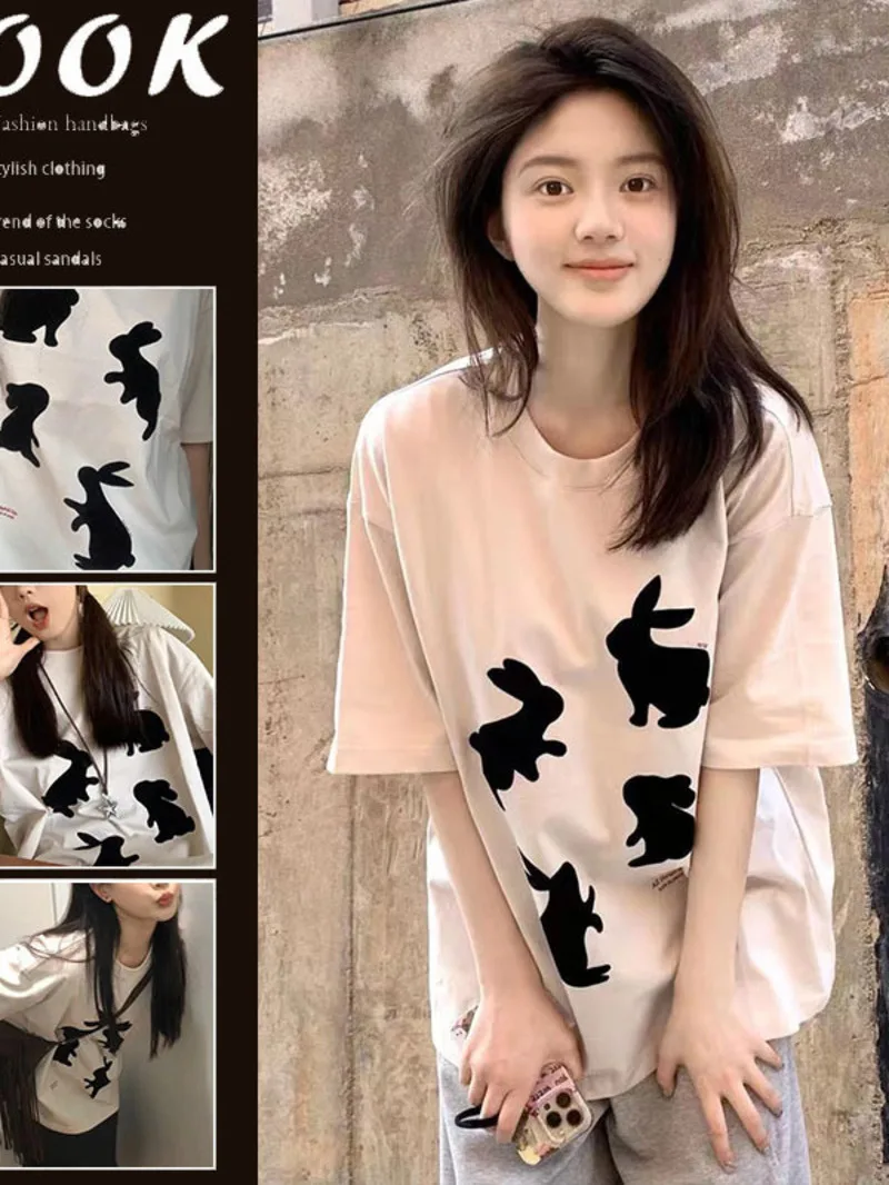 Женская летняя футболка с коротким рукавом и круглым вырезом