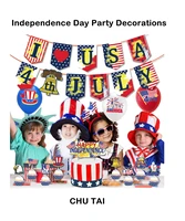 independence day theme party balloons pull flag ribbon decoration supplies american national day cake insert card supplies usa