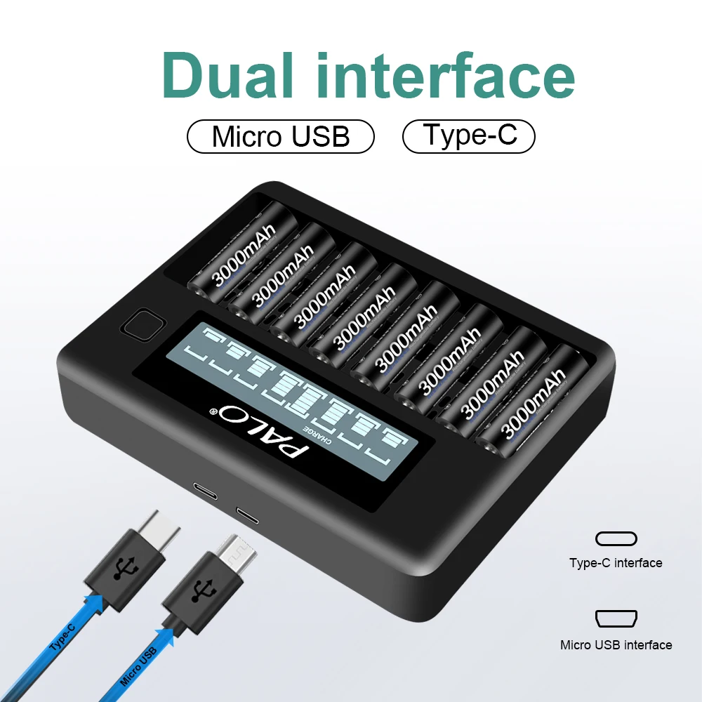 PALO 1 2 В AA 3000 мАч Ni-MH аккумуляторная батарея aa батареи для температурного пистолета