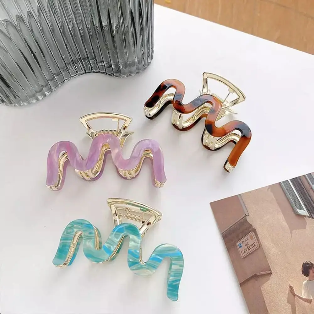 

Acid For Girls For Women Hair Clip Korean Style Headwear M Shape Hair Claw Large Grab Clip Female Hair Accessories