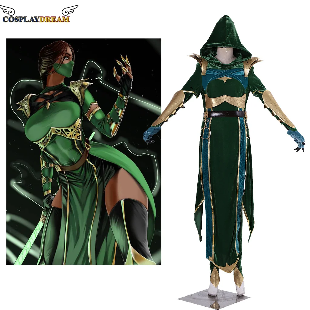 Game Mortal Kombat Cosplay Jade Green Version Combat Outfit Adult Women Halloween Carnival Sexy Game Suit Custom Made