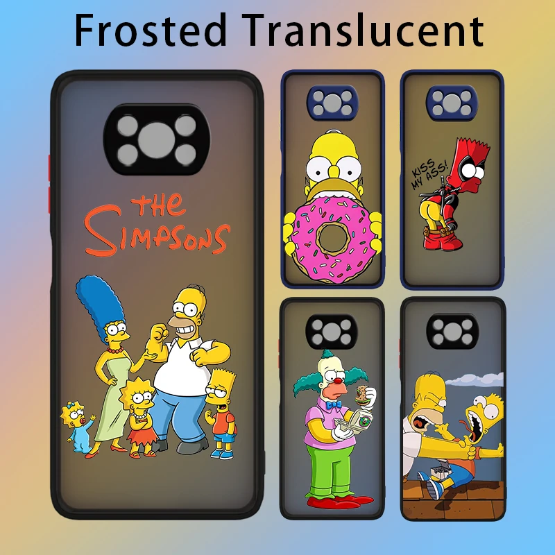 

The Homer Simpson For Xiaomi Poco M3 X3 NFC GT 11 Note 10 10S 10T 9 8 CC9 Ultra Lite Pro Frosted Translucent Phone Case
