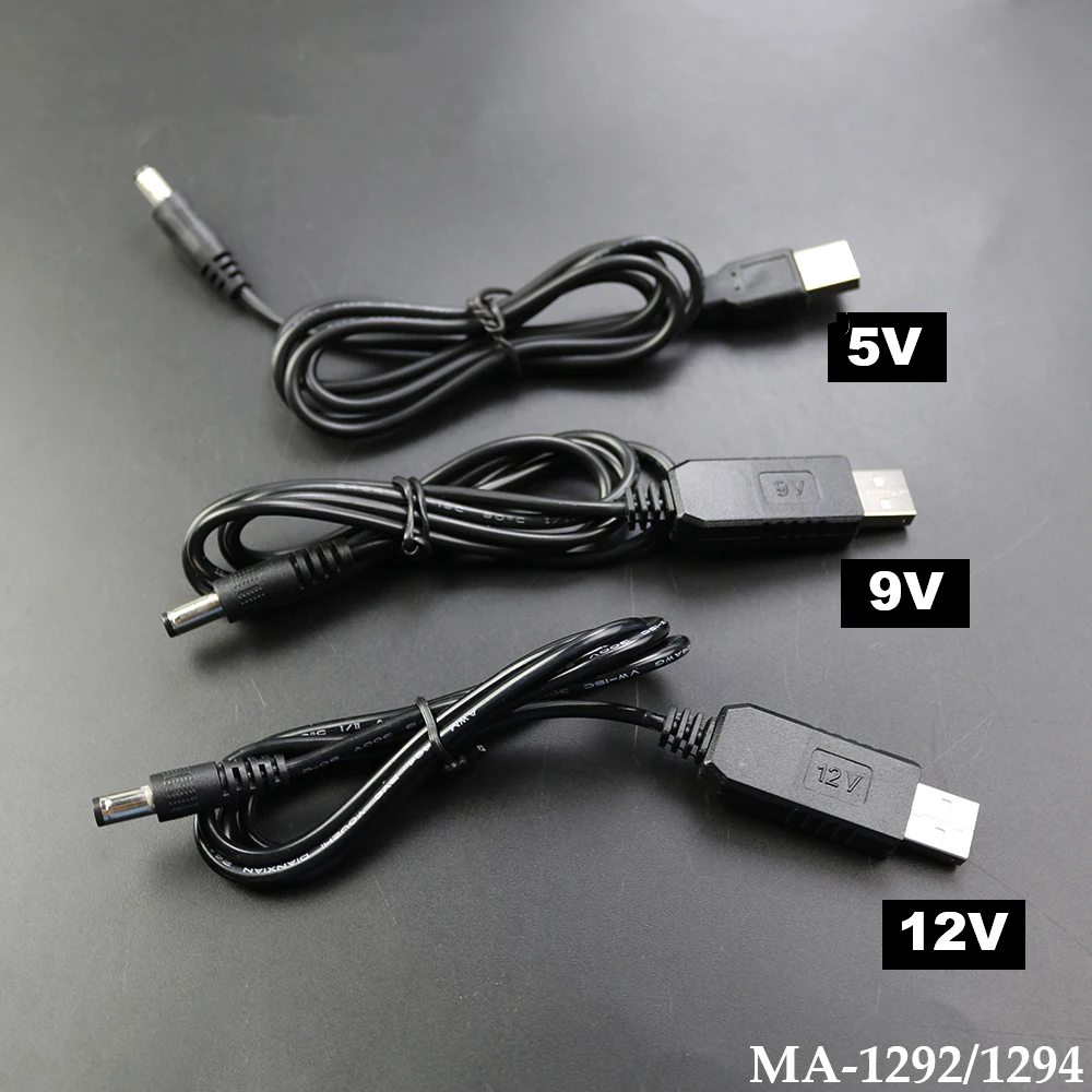

USB Converter DC 5V to DC 9V 12V Power Supply Adapter Step UP Module Boost Connector Line Wire USB Plug to DC Cable 2.1x5.5mm