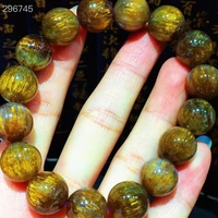 natural cacoxenite purple gold rutilated quartz bracelet clear round beads 13 3mm auralite 23 canada aaaaaa