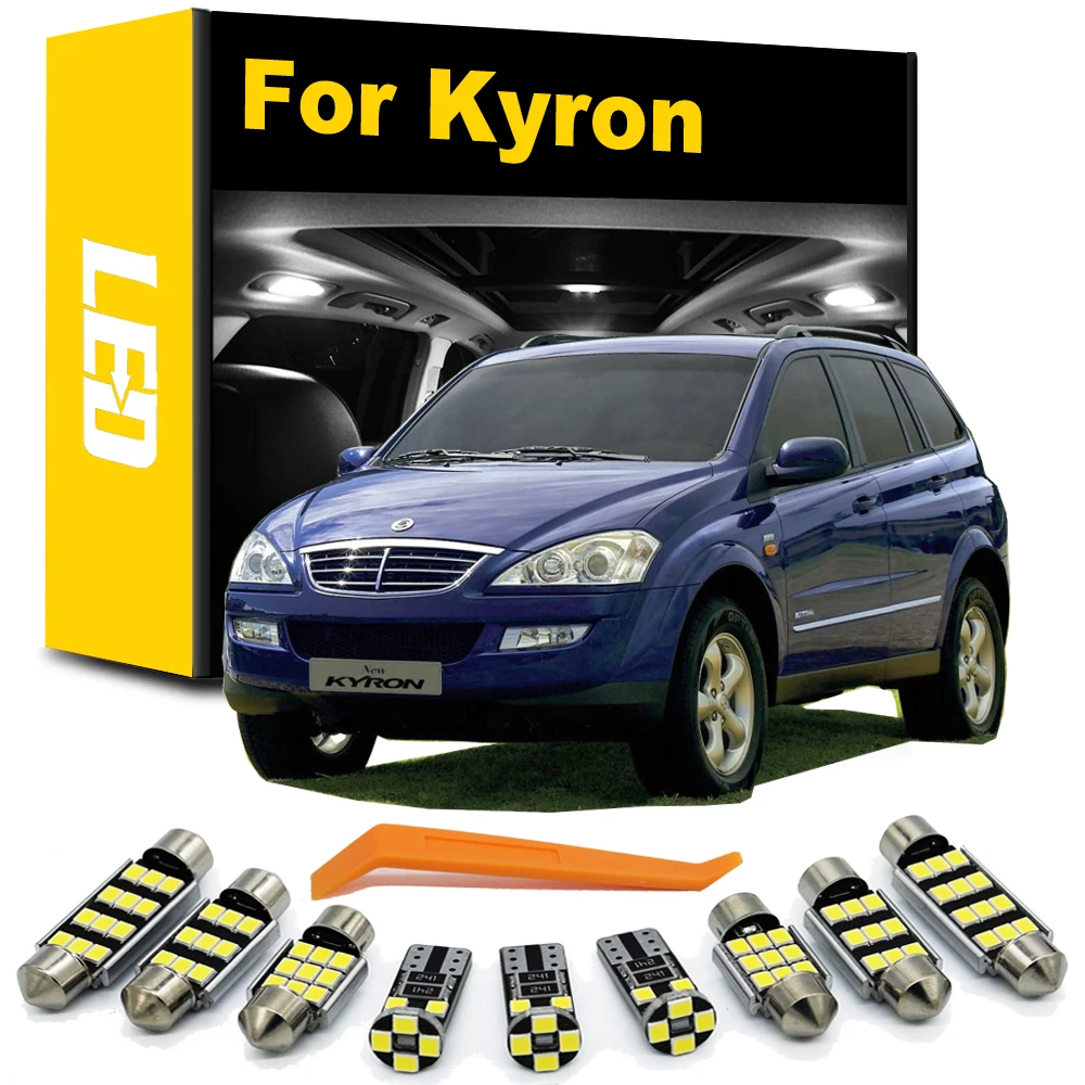 

10Pcs Canbus No Error For Ssangyong Kyron 2006 2007 2008 2009 2010 2011 2012 2013 2014 2015 LED Interior Reading Trunk Light Kit