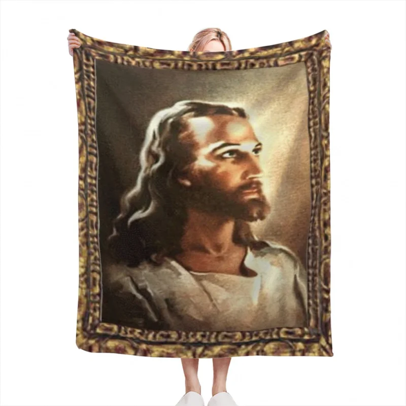 

Одеяло WARNER sallman's в рамке с изображением Иисуса, мягкое бархатное одеяло, дорожное Флисовое одеяло