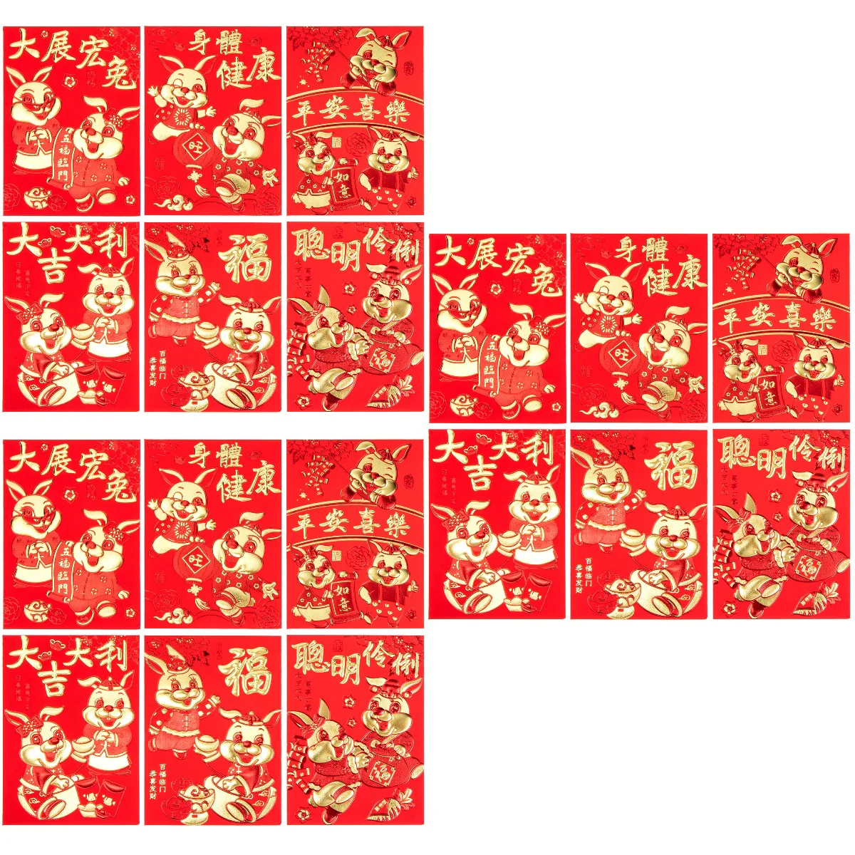 

Year Red Envelopes New Chinese Rabbit Envelope Packet Packets Lucky Lunar Bao Hong Cash Gift Bunny Hongbaomoney Luck