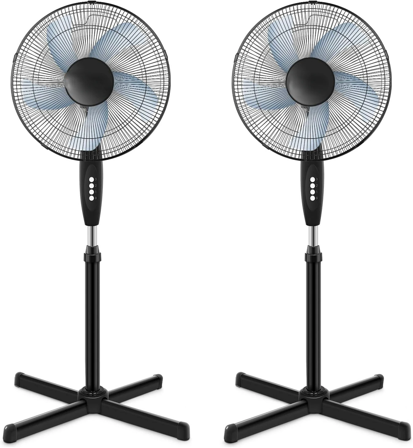 

16\u2033 3 Adjustable Speed Pedestal Stand Fan for Indoor, Bedroom, Living Room, Home Office & College Dorm Use, Black, Styl