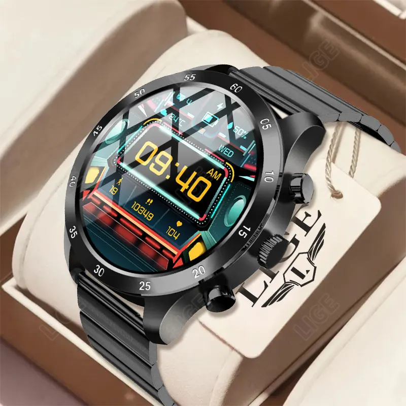 

Смарт-часы LIGE мужские водонепроницаемые с поддержкой Bluetooth и Пульсометром