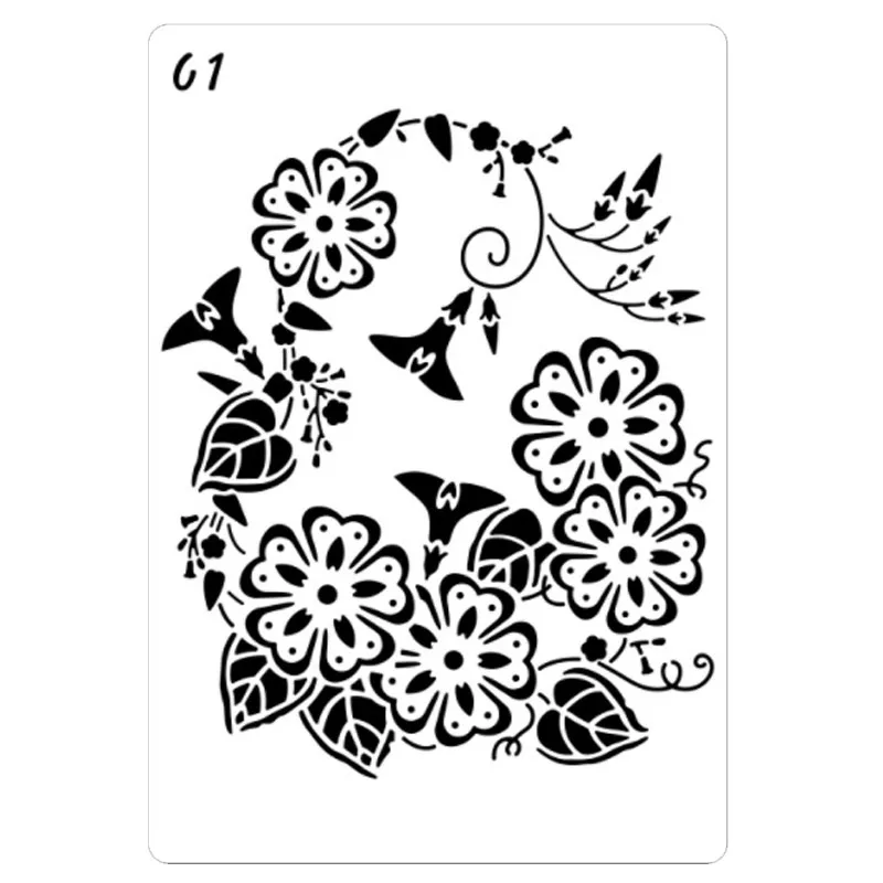 21*14.5cm Flower Animal Stencil DIY Craft Mold For Painting Template Stamped Photo Album Embossed Paper Card On Wood Fabric Wall - купить по