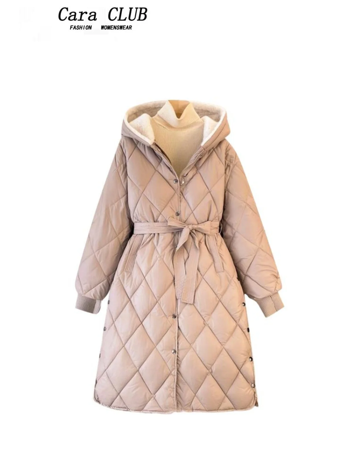 Plus Size Cara Club Plus size Cotton-padded jacket Outerwear Women Autumn and Winter Fat Sister mm Loose Slimming Popular Thi...