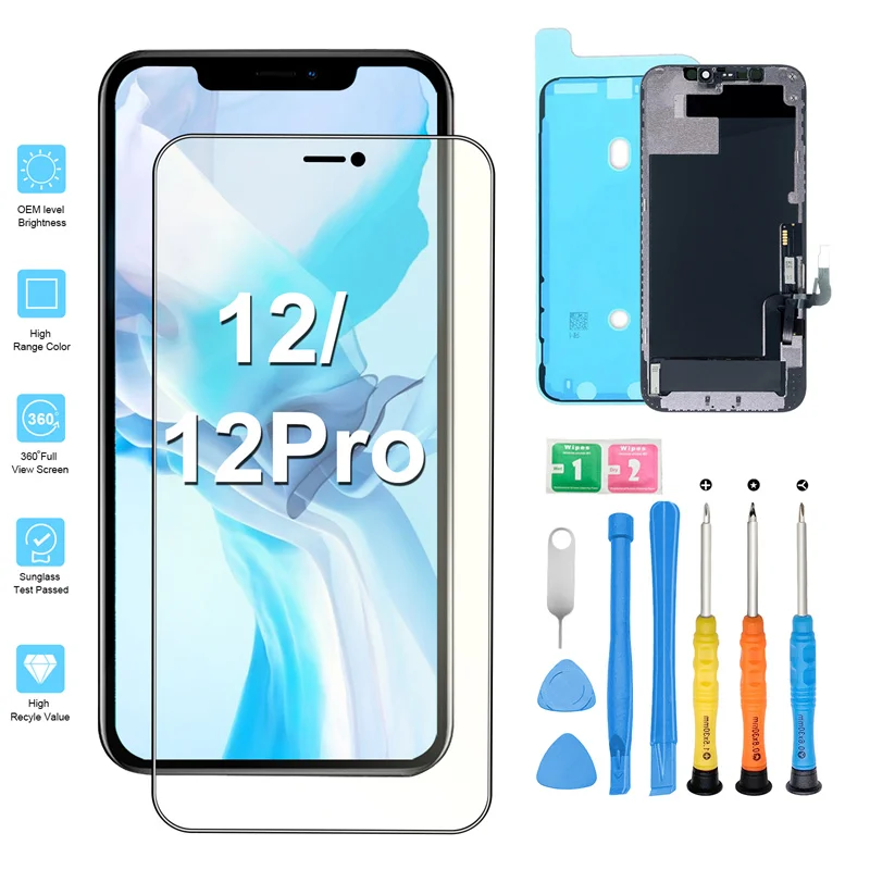 Enlarge Original LCD For iPhone 12 12 Pro 12 Mini Display With 3D Touch Screen Replacement For iPhone 12 Pro Max Display 100% Test Good